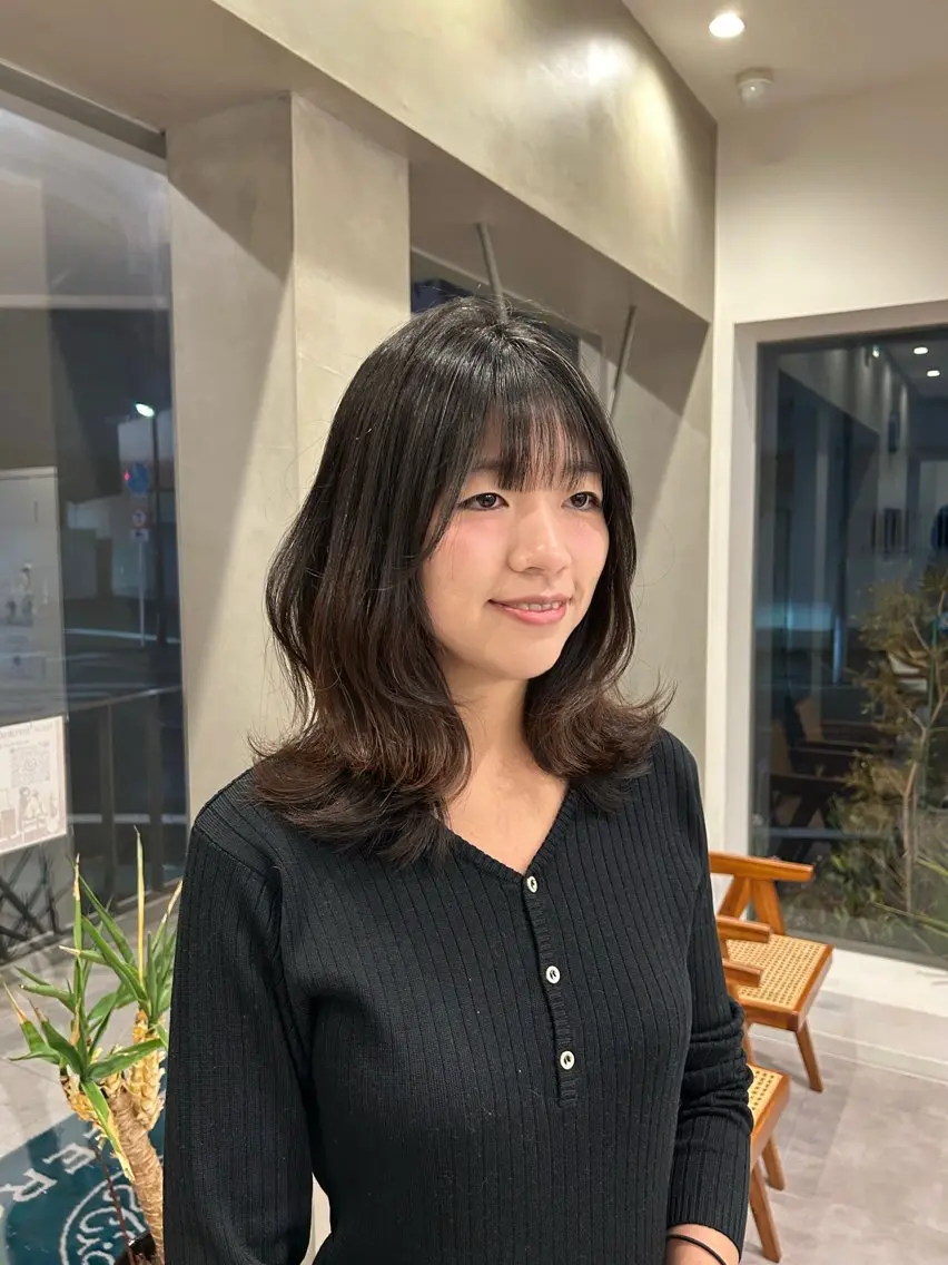 ミディアム くびれヘア くびれレイヤー レイヤーカット カット ヘッドスパ AILERON 神村のヘアスタイル