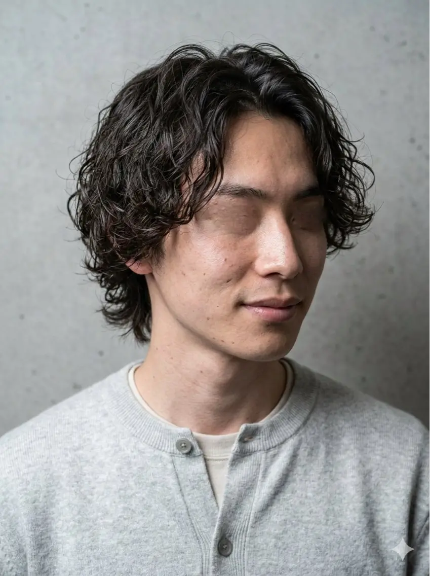 ショート パーマ メンズ ツーブロック カット パーマ 大人メンズパーマ /石川瑠青のヘアスタイル