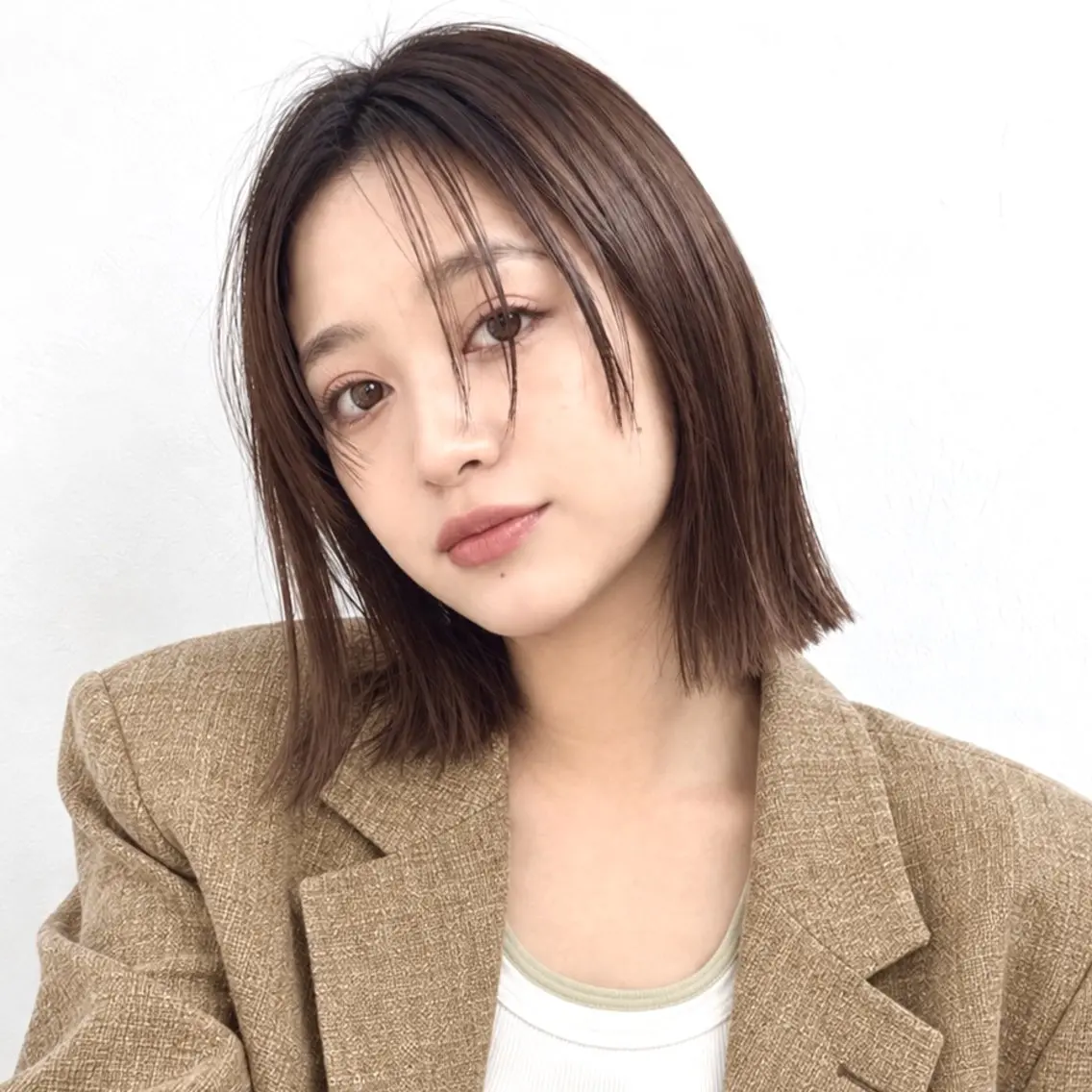 ミディアム ボブ 似合わせカット 外ハネヘア カット ヘアカラー トリートメント 骨格診断/宮澤瑞穂 ボブ/レイヤー/銀座のヘアスタイル