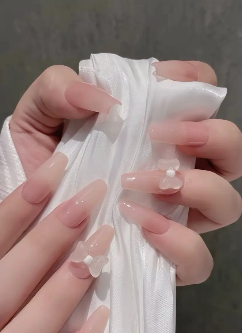 ネイル チークネイル 長さ出し フレンチネイル ガーリー 韓国ネイル sun nail池袋 モデル募集のネイルデザイン