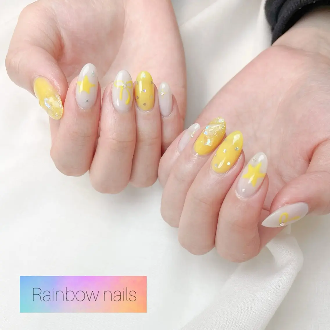 ネイル ハンドネイル Rainbow nailsくろちゃんのネイルデザイン