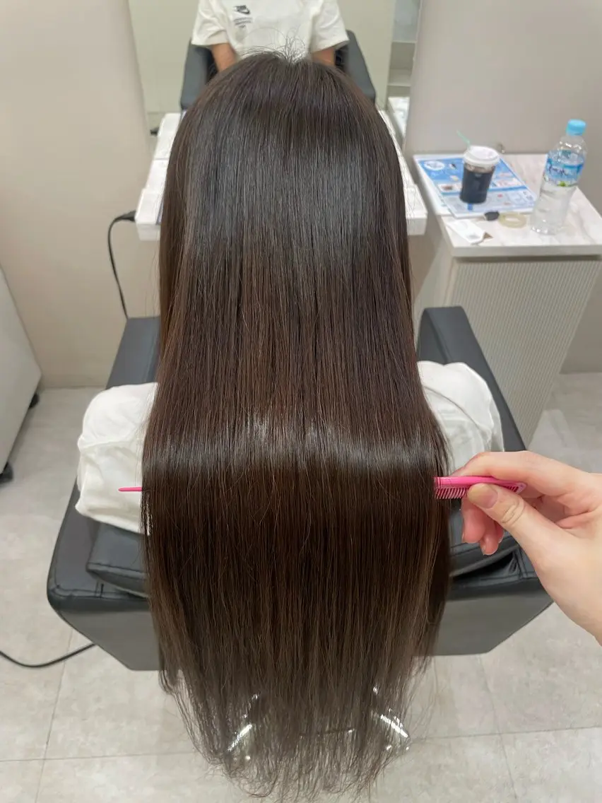 ロング カラー パーマ 縮毛矯正 藤原 さくらのヘアスタイル