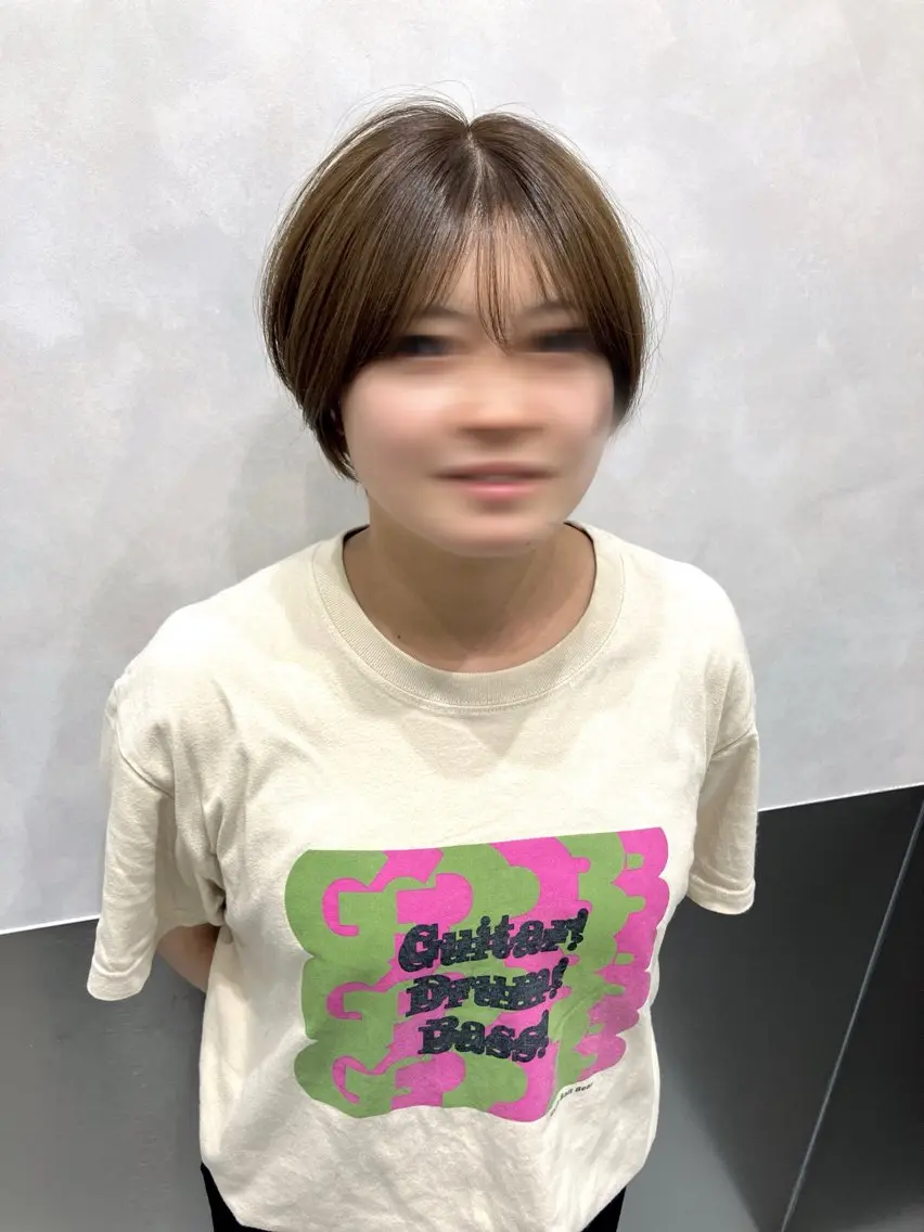 ショート カラー カット ヘアカラー トリートメント 💖ブリーチなし透明 感💖ASAHIのヘアスタイル