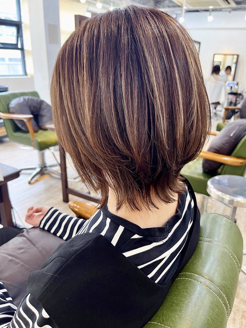 ✨骨格補正カット➕艶カラー➕透明感ハイライト✨Before after撮影可能な方限定メニュー🙋‍♂️の写真