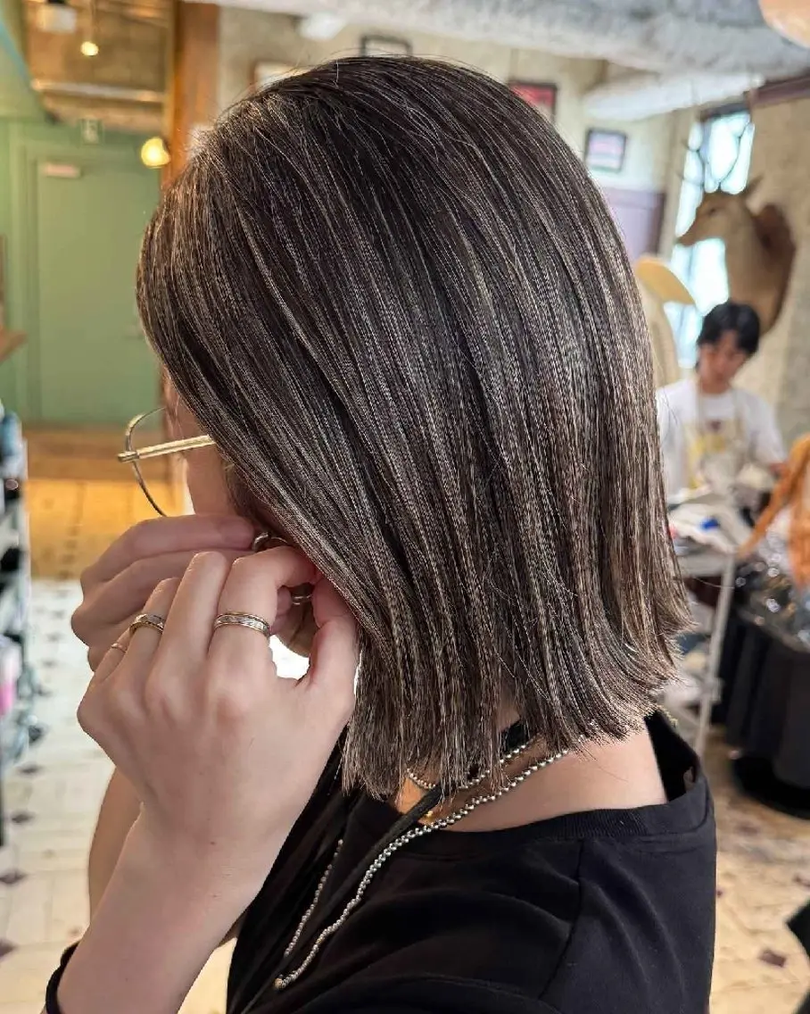 ミディアム ハイライト カット ヘアカラー リンクスハート 🌸芝谷ひろこ🌸のヘアスタイル