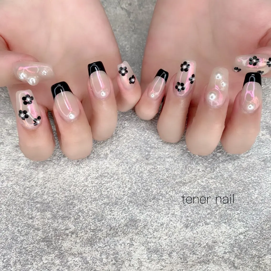 ネイル フラワーネイル フレンチネイル テネルネイル tener nailのネイルデザイン