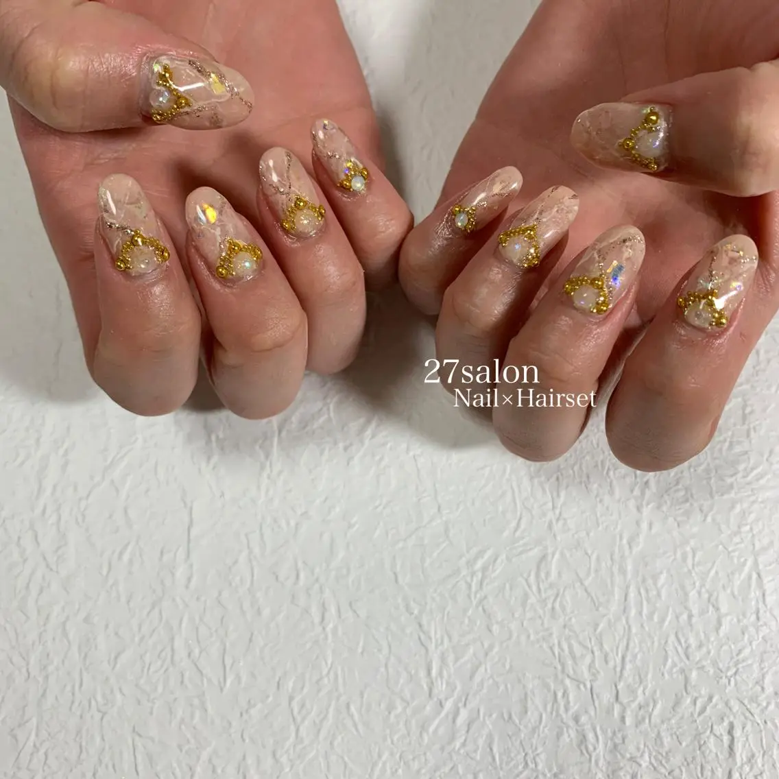 ネイル ピンク ハンドネイル 27salon yuinaのネイルデザイン