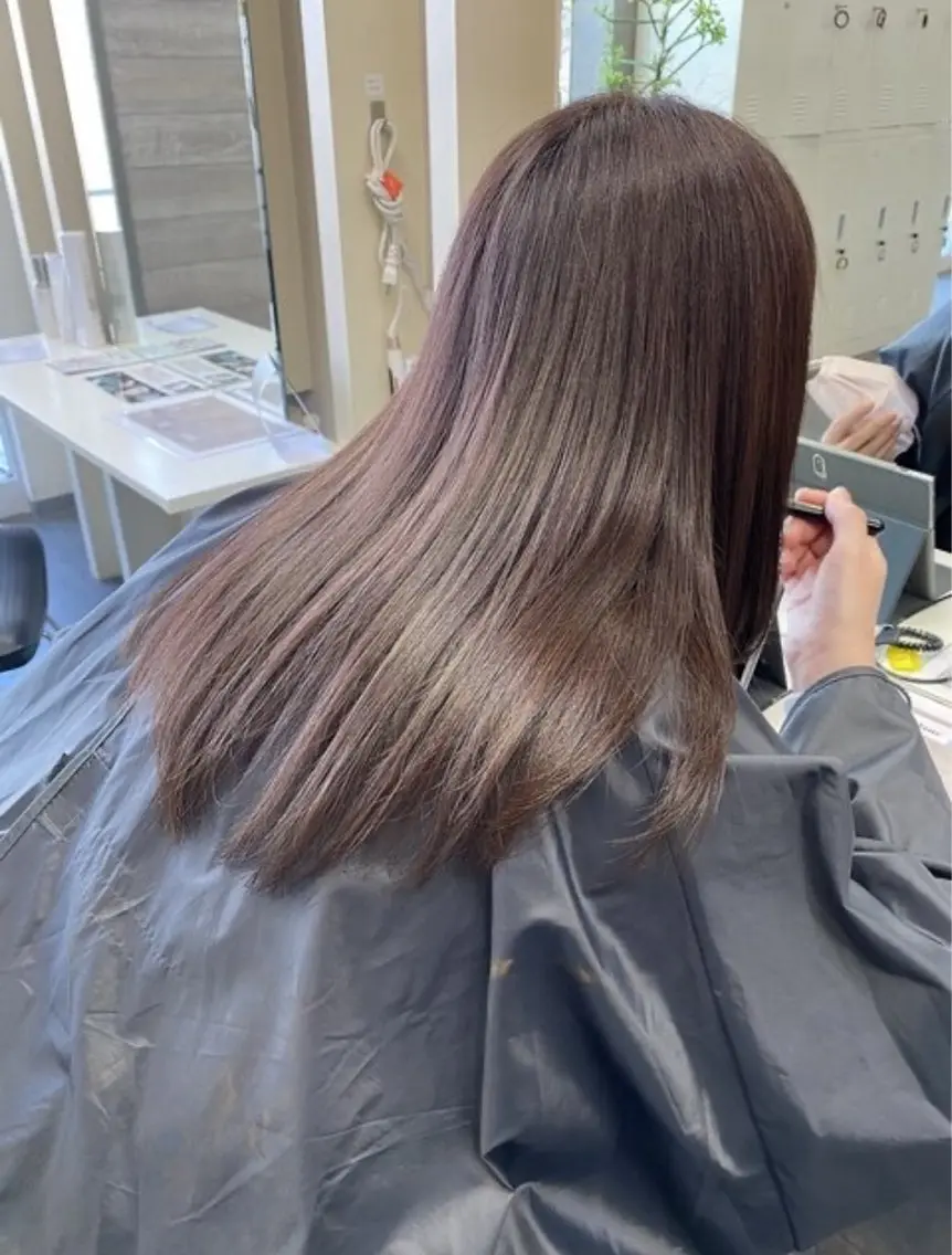 セミロング カラー ベージュカラー ラベンダーカラー ラベンダーベージュ 髪質改善 トリートメント mm‪ ♡ yukaのヘアスタイル
