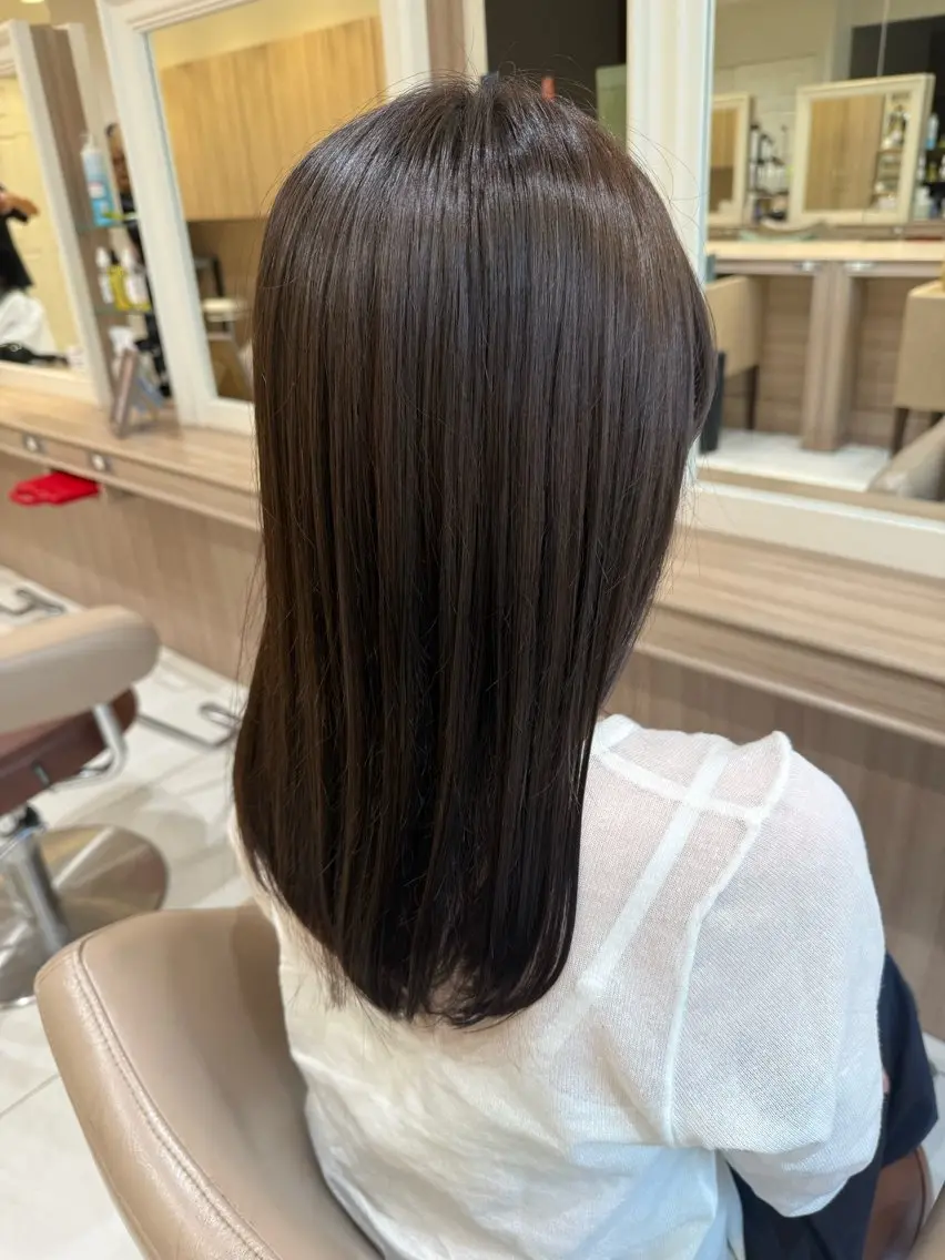 ミディアム カラー カット ヘアカラー トリートメント 韓国ヘアメイク🎀/ 縮毛矯正✨山本媛香のヘアスタイル