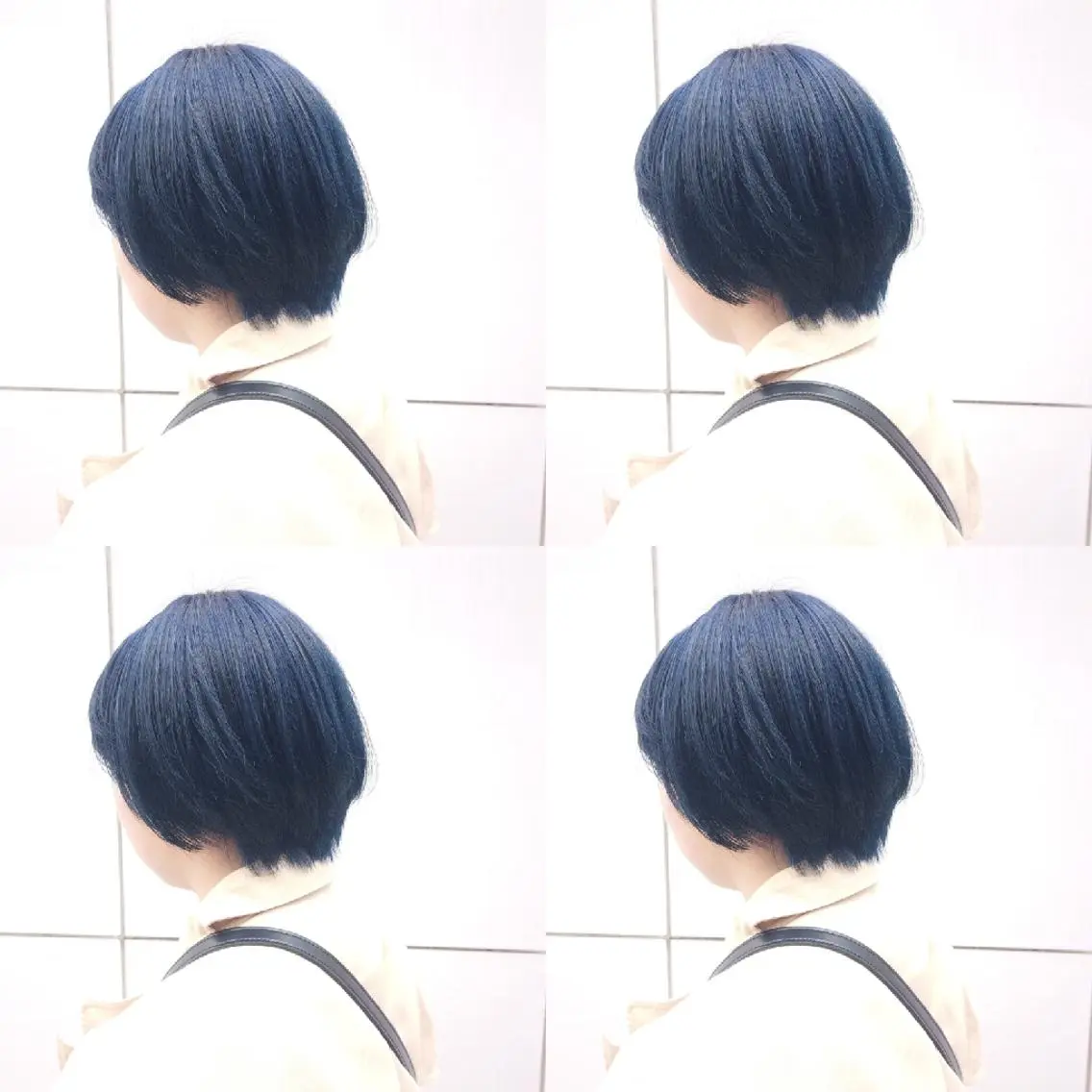 ミディアム カラー ヘアアレンジ ブリーチ ブルーカラー ネイビーカラー カット トリートメント 竹内啓太 ボブのヘアスタイル