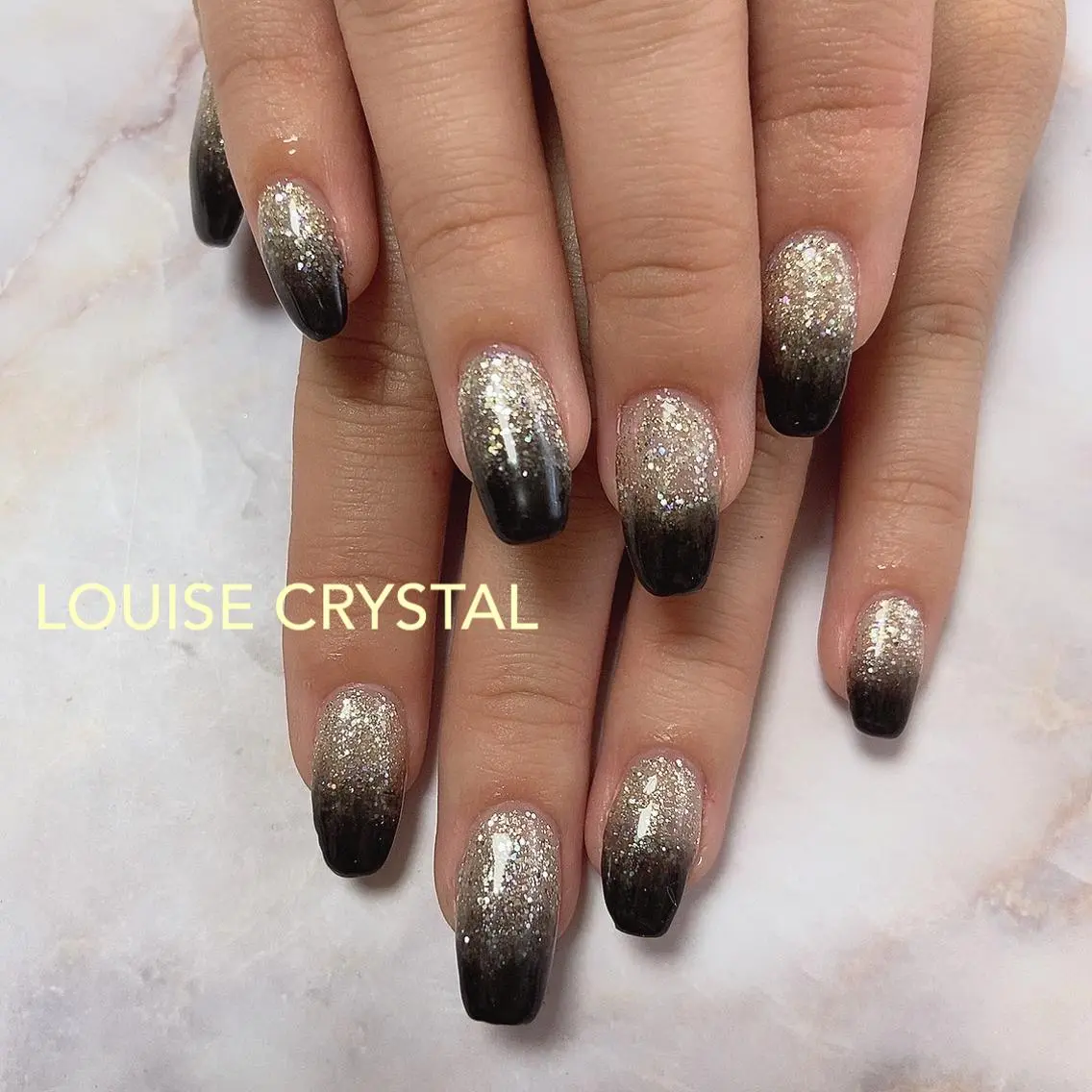 ネイル グラデーション ラメ(グリッター) ハンドネイル LOUISE CRYSTALのネイルデザイン