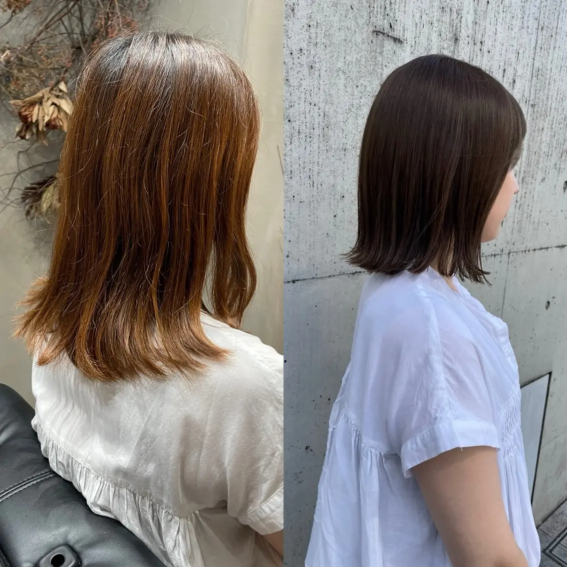 ミディアム カラー ボブ 外ハネヘア 表参道/個室シェア サロン/中山優介のヘアスタイル