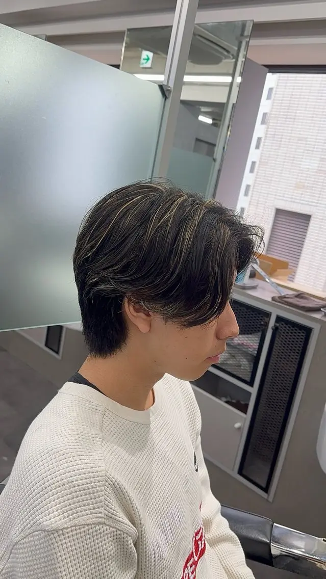 ミディアム パーマ メンズ カット パーマ 新宿No.1パーマ師 💈コウヨウ💈のヘアスタイル