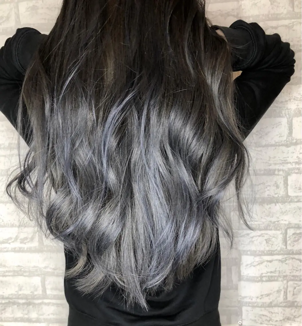 ロング カラー グラデーションカラー ネイビーカラー 店長 RYOJIのヘアスタイル