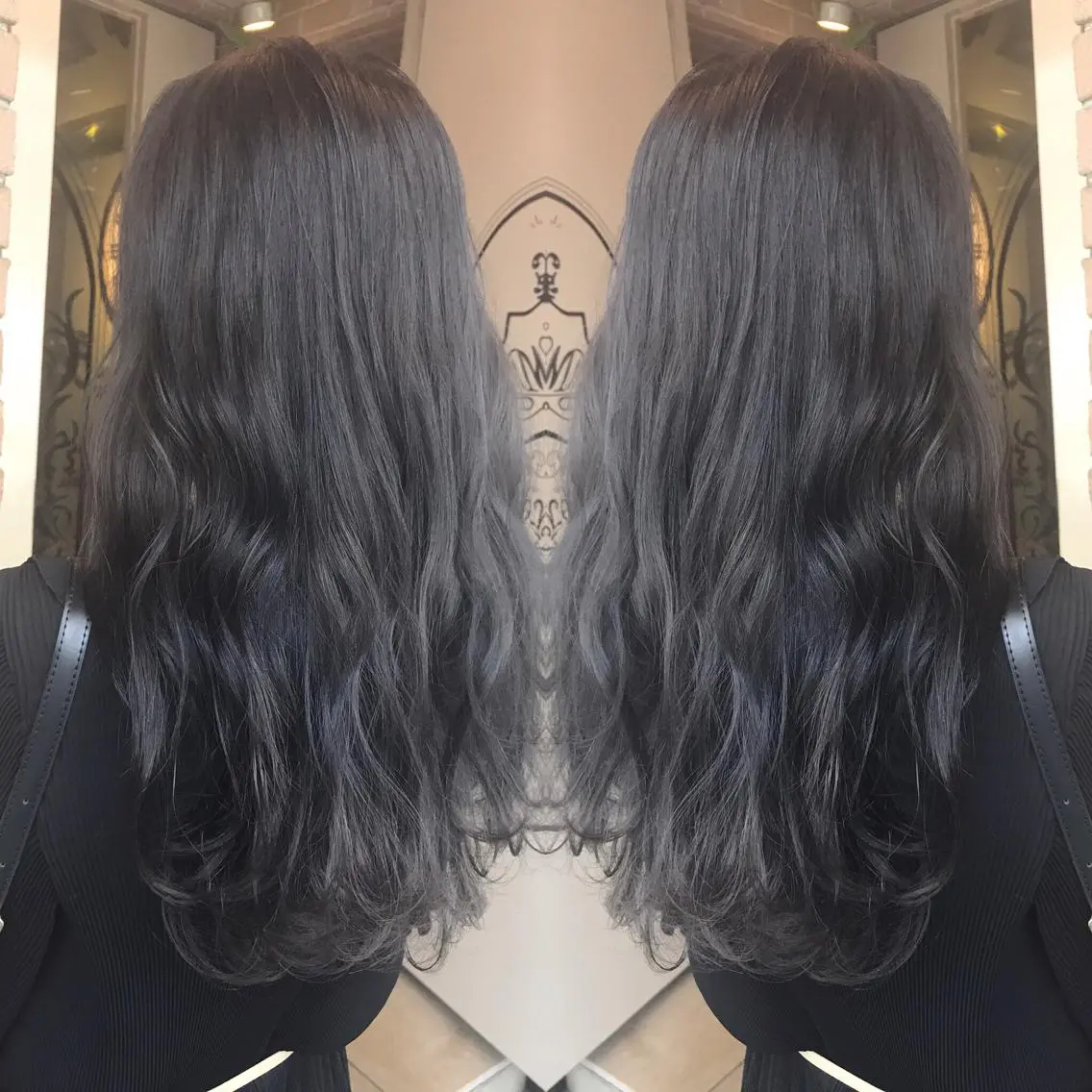 ロング カラー パーマ ヘアアレンジ メンズ キッズ ネイル マツエク・マツパ ダブルカラー グレージュ サロンドミルク 原宿のヘアスタイル