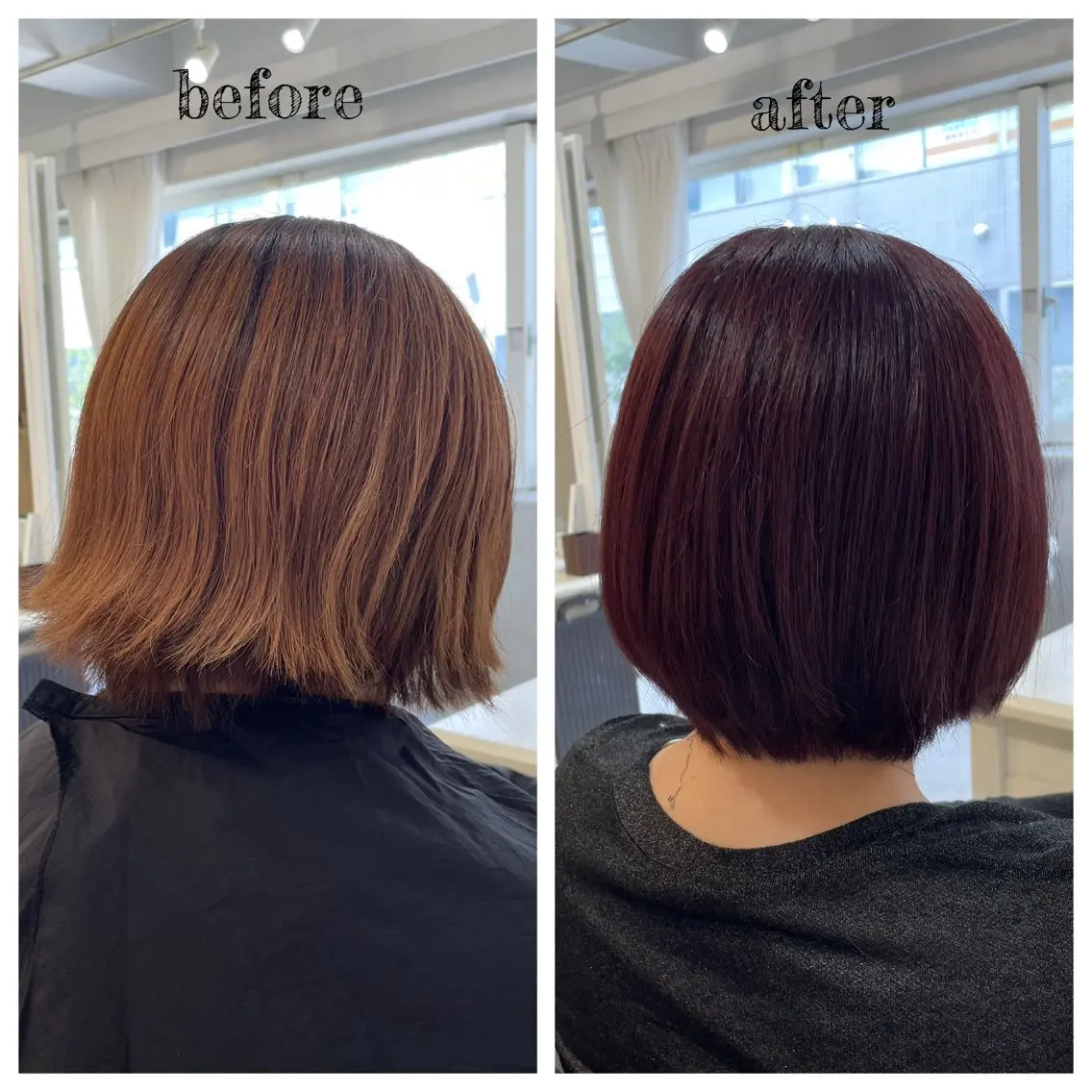ショート カラー ボルドーカラー ルビー ヘアカラー PutiLuca 浅川のヘアスタイル