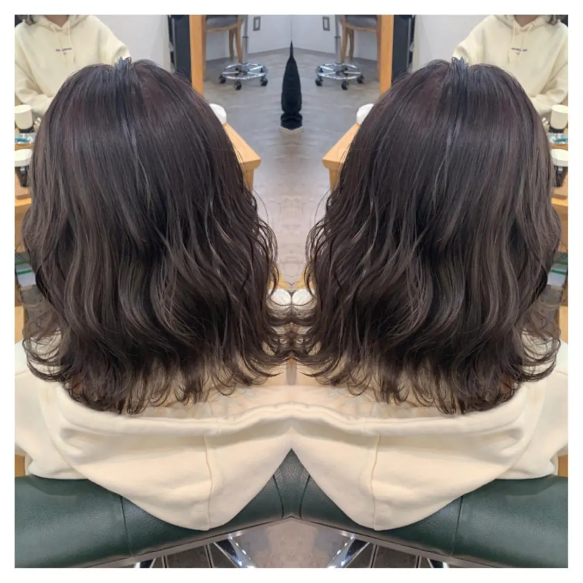 ミディアム カラー カット ヘアカラー トリートメント 村山 茉衣のヘアスタイル