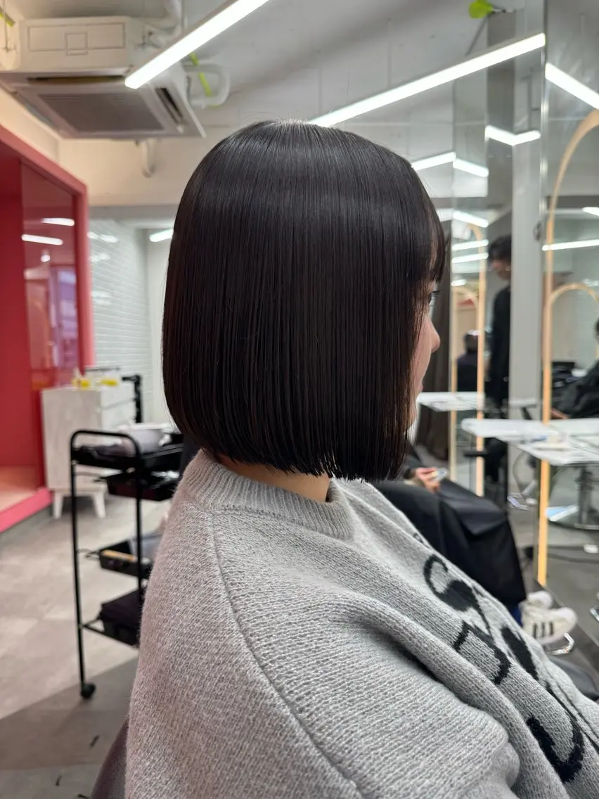 ショート ボブ くせ毛 髪質改善 韓国風ヘア 縮毛矯正 🌹艶ボブの達人🌹 SYOHEIのヘアスタイル