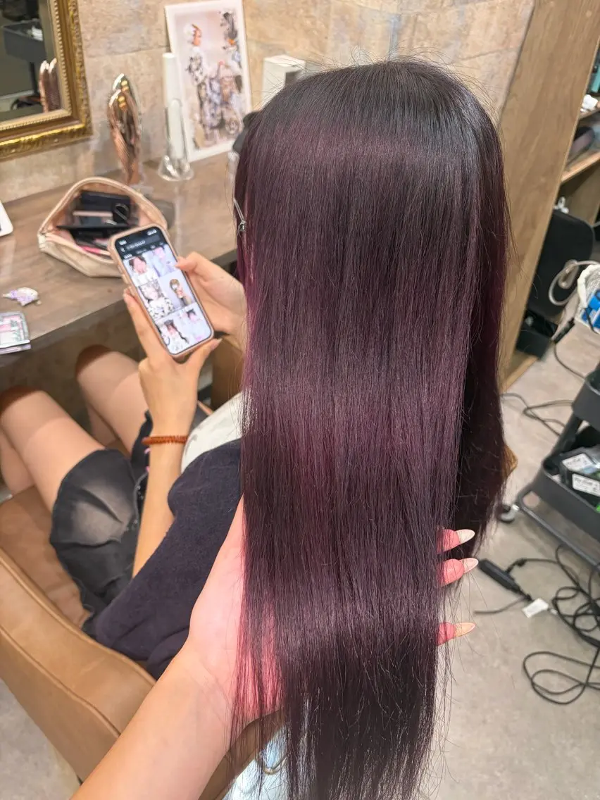 ロング カラー ラベンダーカラー ヘアカラー 前田 みのりのヘアスタイル