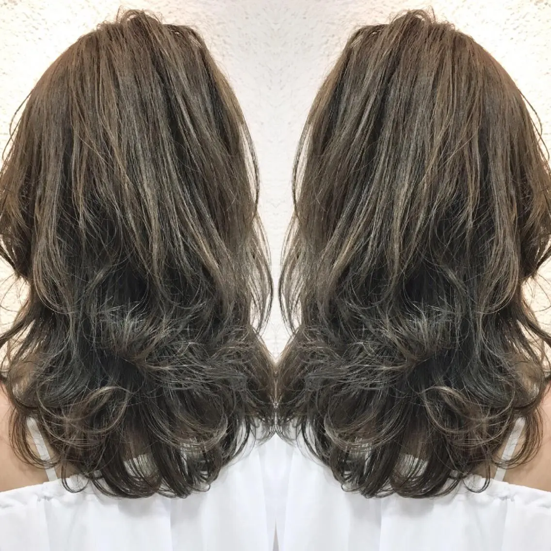 セミロング カラー シールエクステ⭐️ オオミタクヤのヘアスタイル