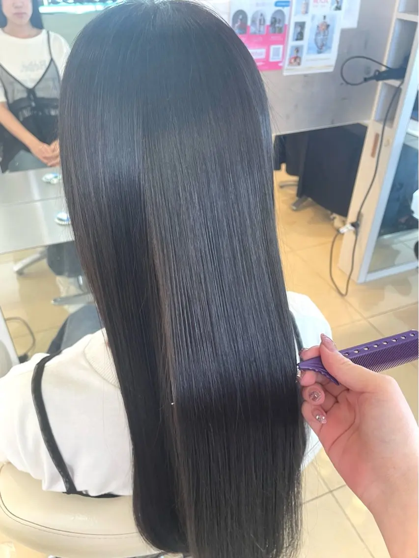 ロング ヘアカラー トリートメント 💗透明感カラー💗 にしぞえ ななみのヘアスタイル