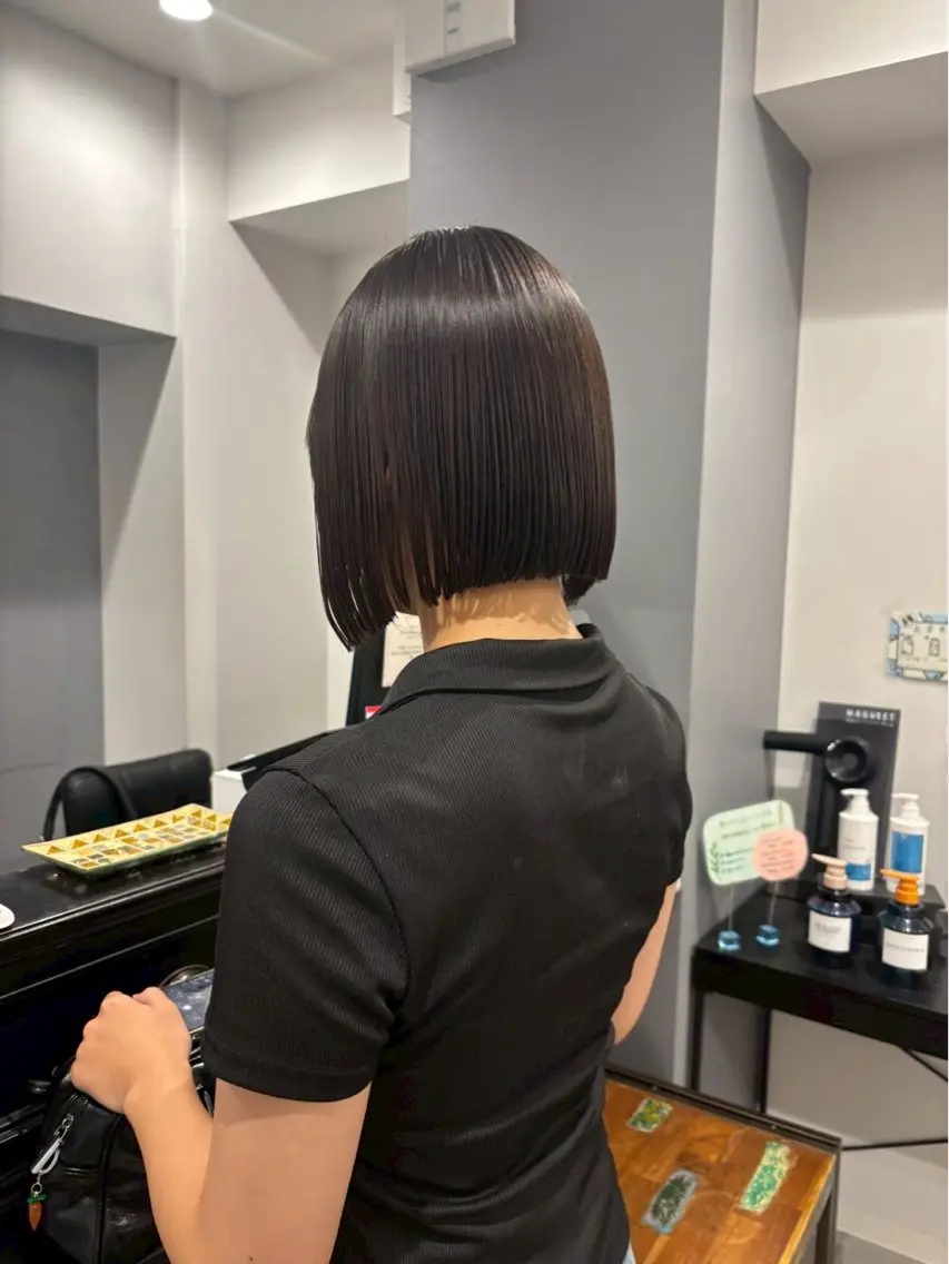 ショート カラー カット ヘッドスパ 紅都🫧水光カラー ブラウンベージュ🫧のヘアスタイル