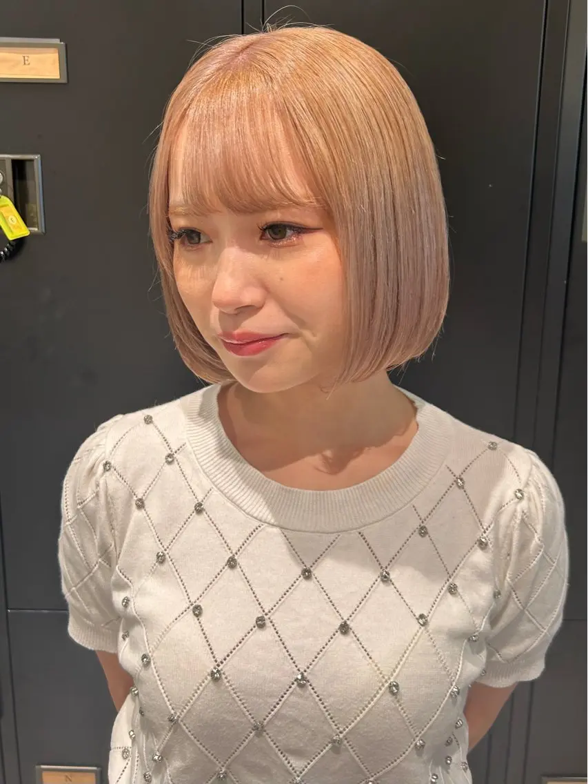 ショート カラー ブリーチ ダブルカラー イルミナカラー ブリーチなしカラー ボブ ヘアカラー トリートメント LUCK 本厚木店のヘアスタイル