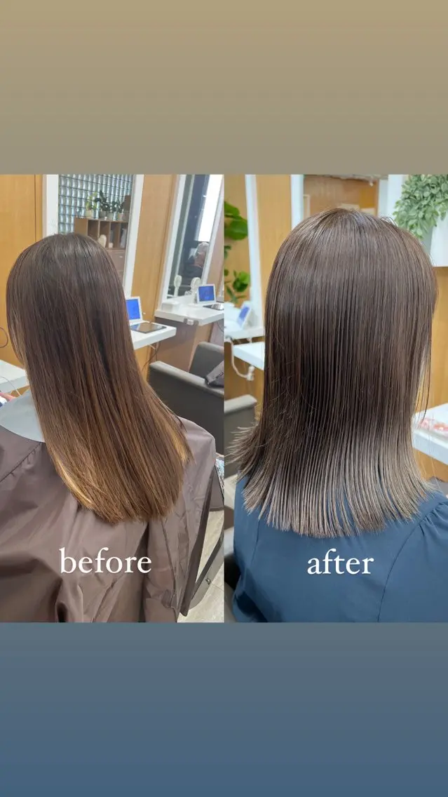 ミディアム カラー グレージュ 透明感カラー/ イルミナカラーヒロキのヘアスタイル