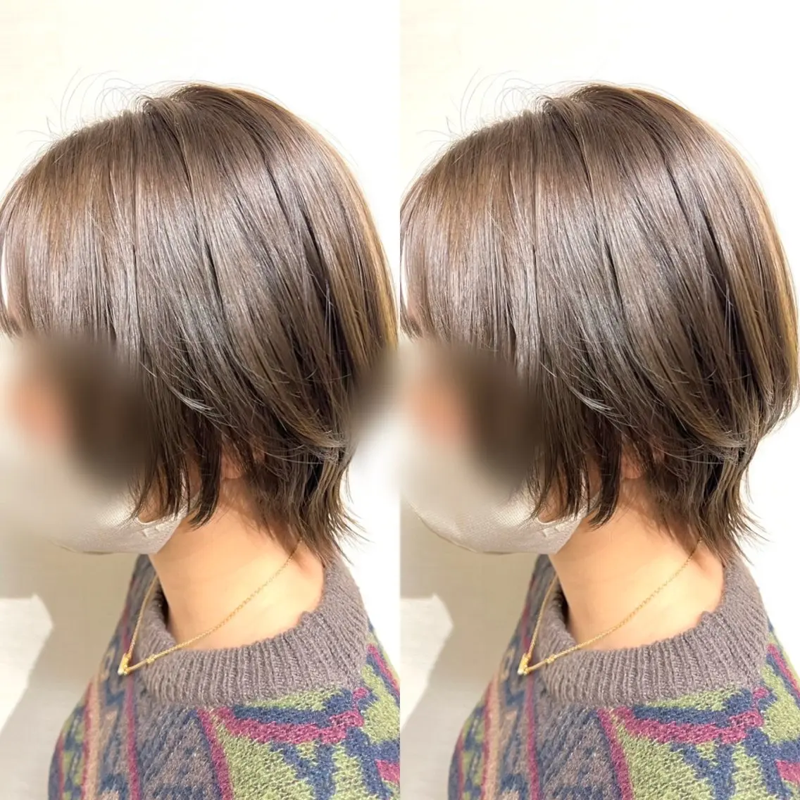 カットカラーモデル🥣🫧『あご上すっきりショートカット+透明感カラー グレイカラー🌟』➕1SPトリートメント✨の写真