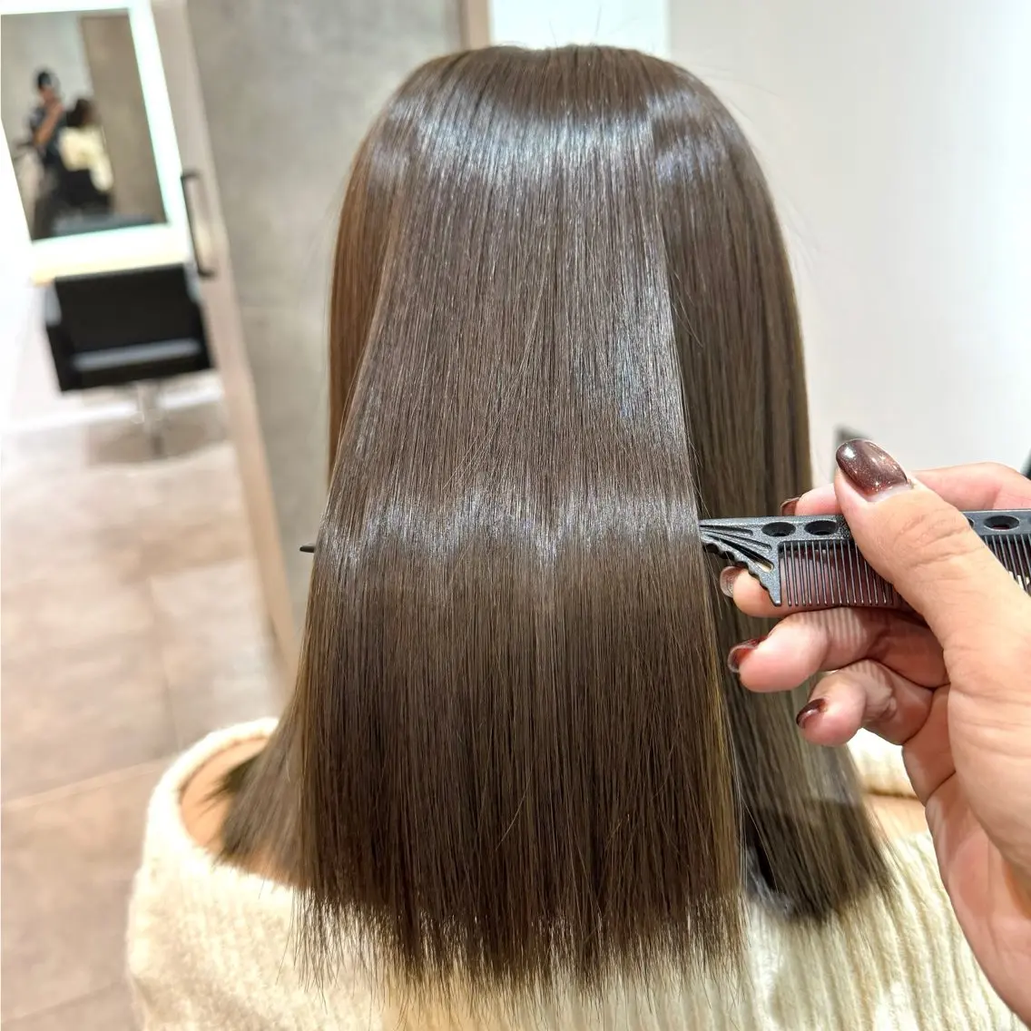 ミディアム 髪質改善 韓国風ヘア トリートメント カット ヘアカラー トリートメント 森 隆秀/韓国ヘアのヘアスタイル
