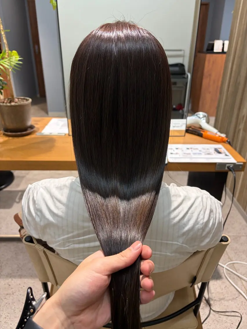 「新規50%off」カット＋髪質改善縮毛矯正＋超音波トリートメント🌱‬‪の写真
