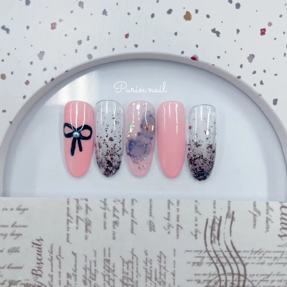 ネイル リボン Nails by Purin🍮のネイルデザイン