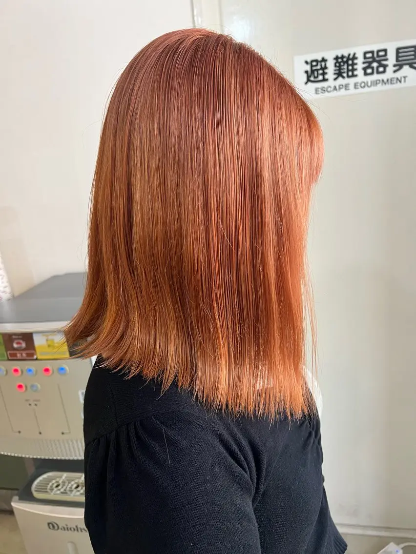 カラー ベージュカラー ブリーチ オレンジ オレンジベージュ Sherry/R 三川町 ayakaのヘアスタイル
