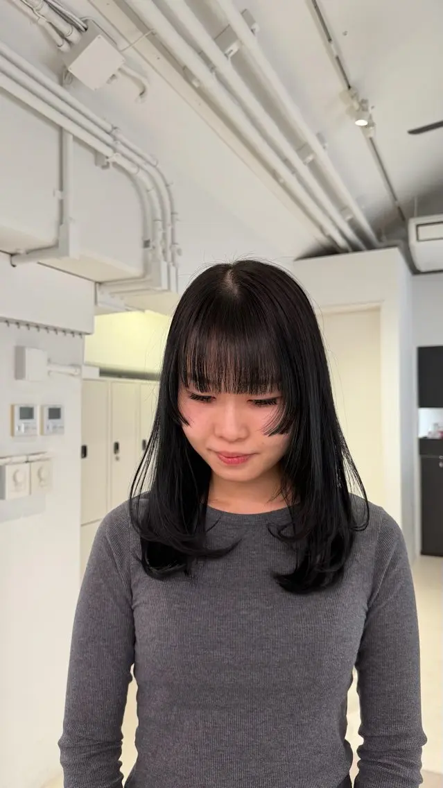ミディアム カラー カット ヘアカラー トリートメント naturalカラー / Rukaのヘアスタイル