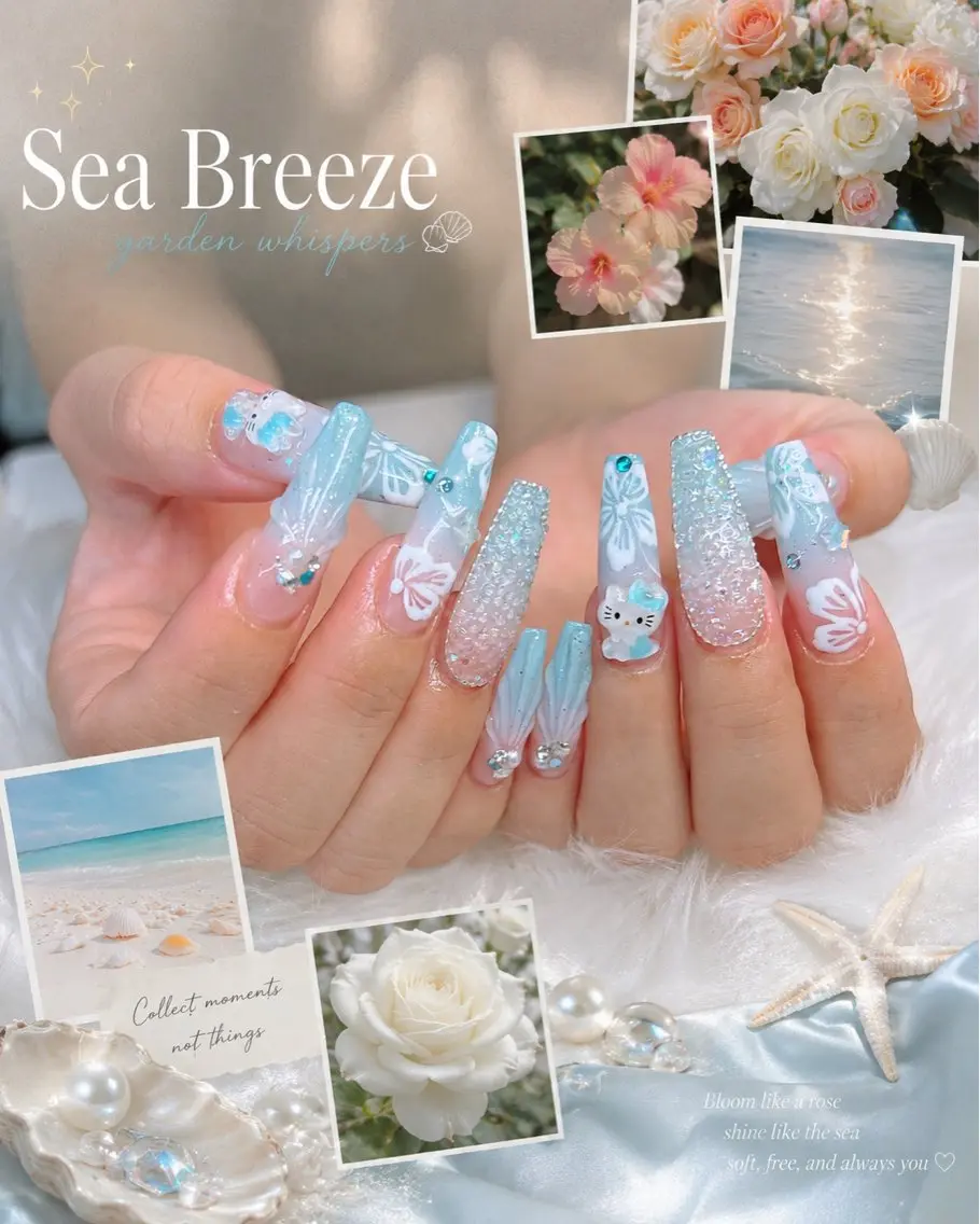 セミロング 韓国風ヘア ハンドネイル Lee _nailのネイルデザイン