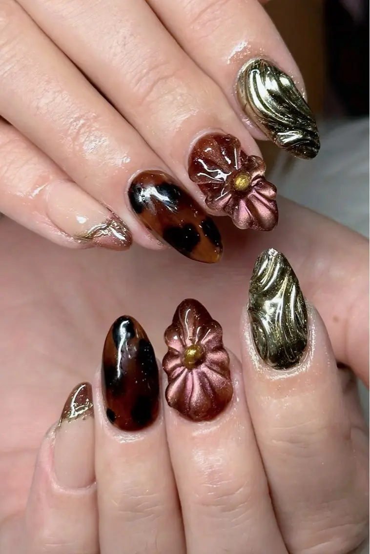 ネイル ボルドー ブラウン チークネイル ドット フットネイル NAILS BAR SHINJUKUのネイルデザイン