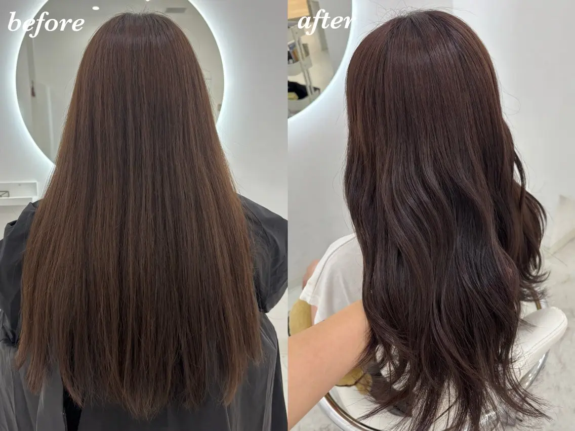セミロング カラー カット ヘアカラー トリートメント 【aini天王寺】 𝐚𝐢𝐫𝐢✂︎のヘアスタイル