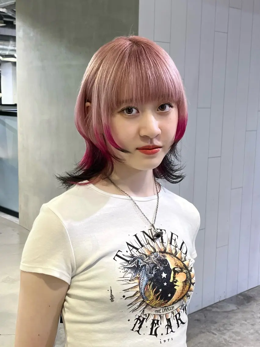 ミディアム カラー ウルフカット カット ヘアカラー トリートメント 池袋/ウルフ /AMATOKYOのヘアスタイル