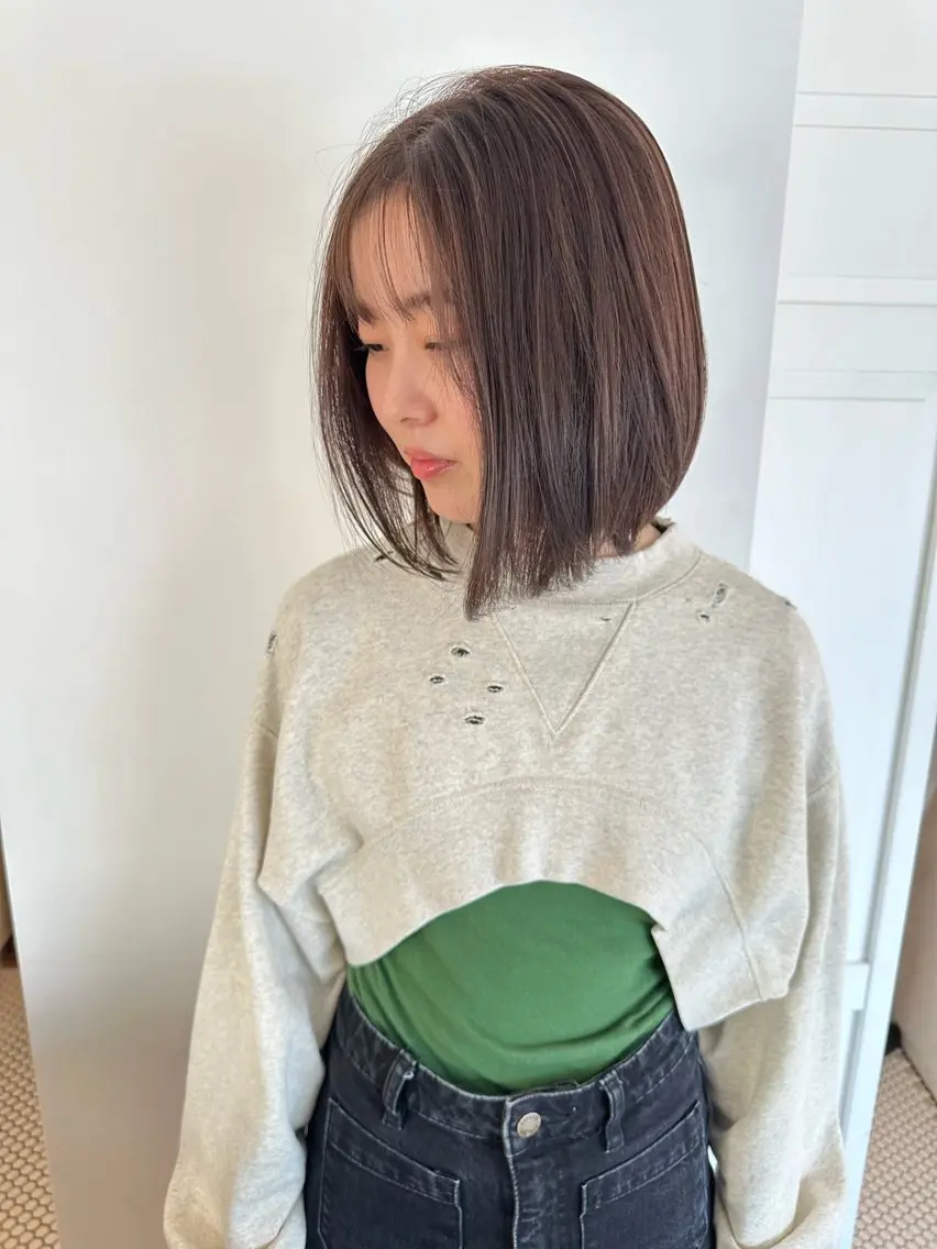 ショート カラー アッシュ アッシュブラウン ブリーチ ブラウンカラー ブリーチなしカラー カット ヘアカラー お洒落ベージュ🤎 代官山shibukiのヘアスタイル