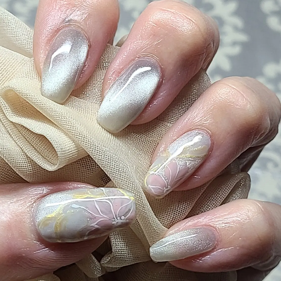ネイル 桜ネイル マグネットネイル Nail  Ai    のネイルデザイン