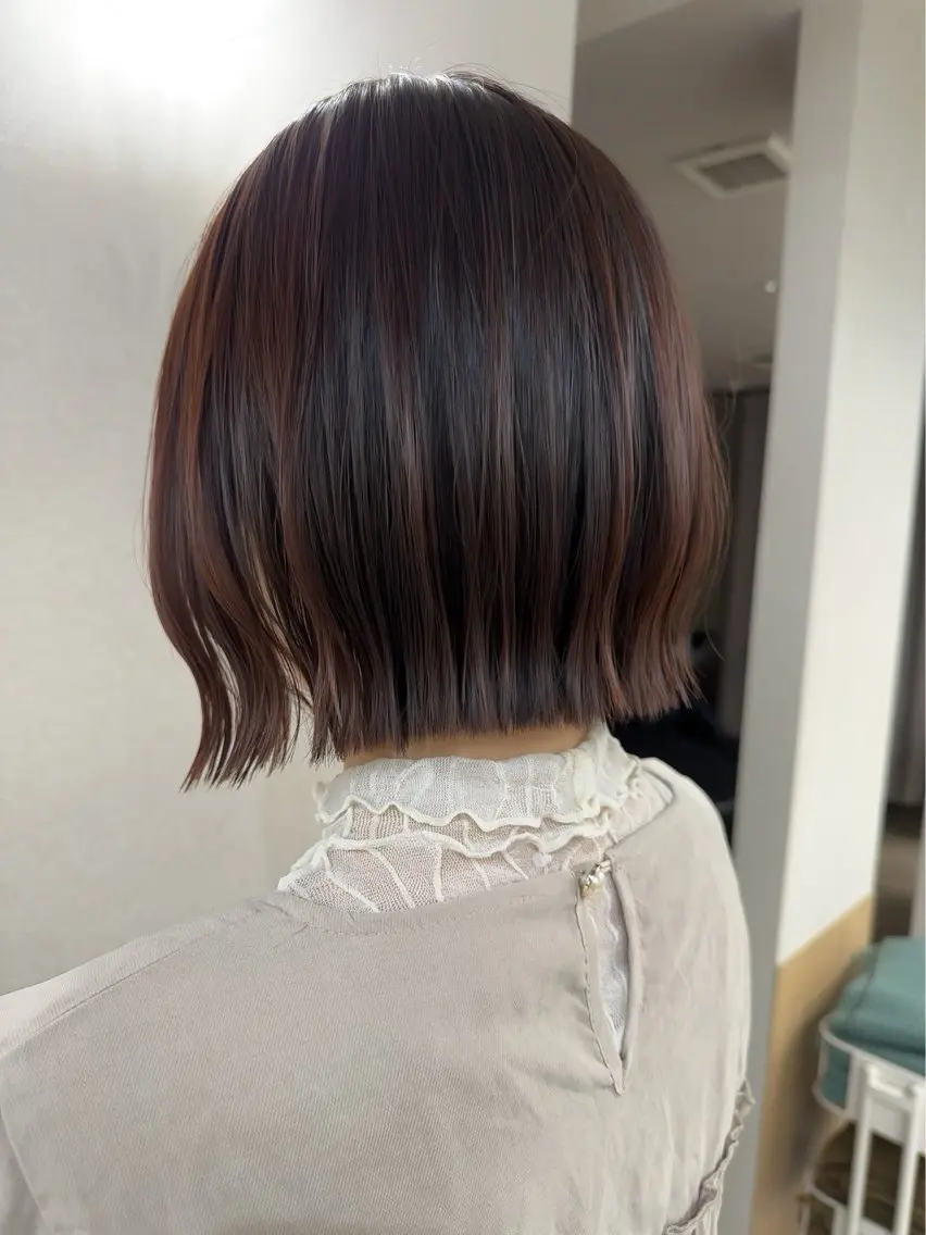 ショート ボブ くびれヘア レイヤー/ショート/ 透明感/銀座/れんのヘアスタイル