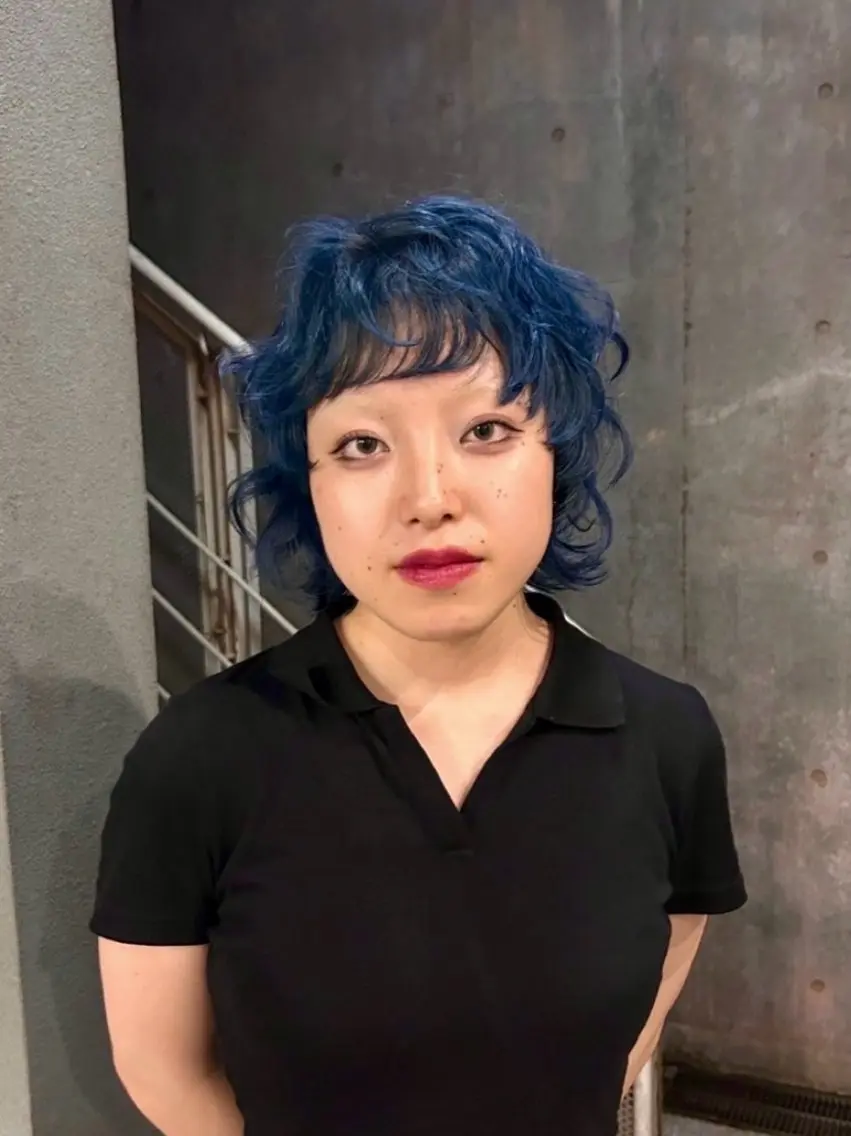 カラー ヘアカラー Hiyo 外国人風くせ毛パーマのヘアスタイル