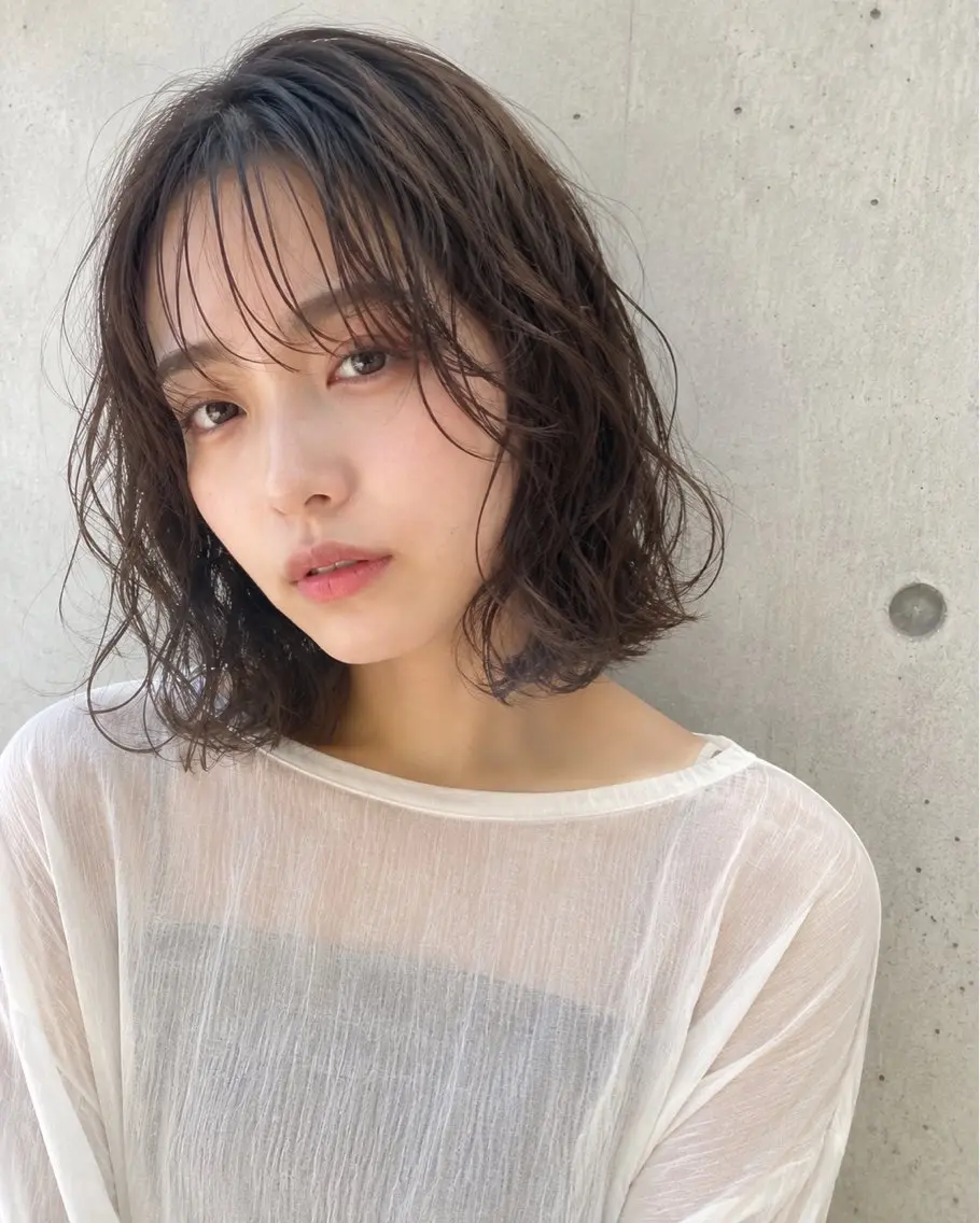 ショート カラー パーマ ボブ ボブパーマ/縮毛矯正 /かわいい/せき🫧のヘアスタイル