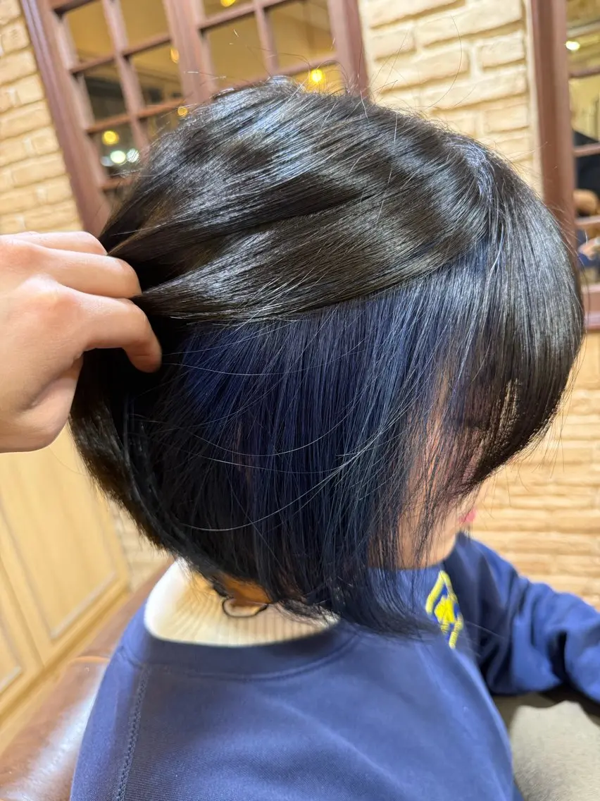 ポイントダブルカラー【インナー、イヤリングなどポイントでダブルカラー】の写真