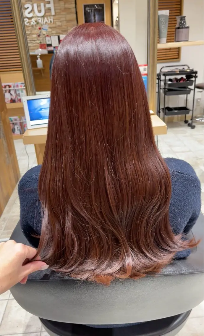 ロング カラー ケアカラー 透明感カラー 髪質改善 縮毛矯正 トリートメント カット ヘアカラー トリートメント 🫧髪質改善/韓国 ヘアryusei🫧のヘアスタイル