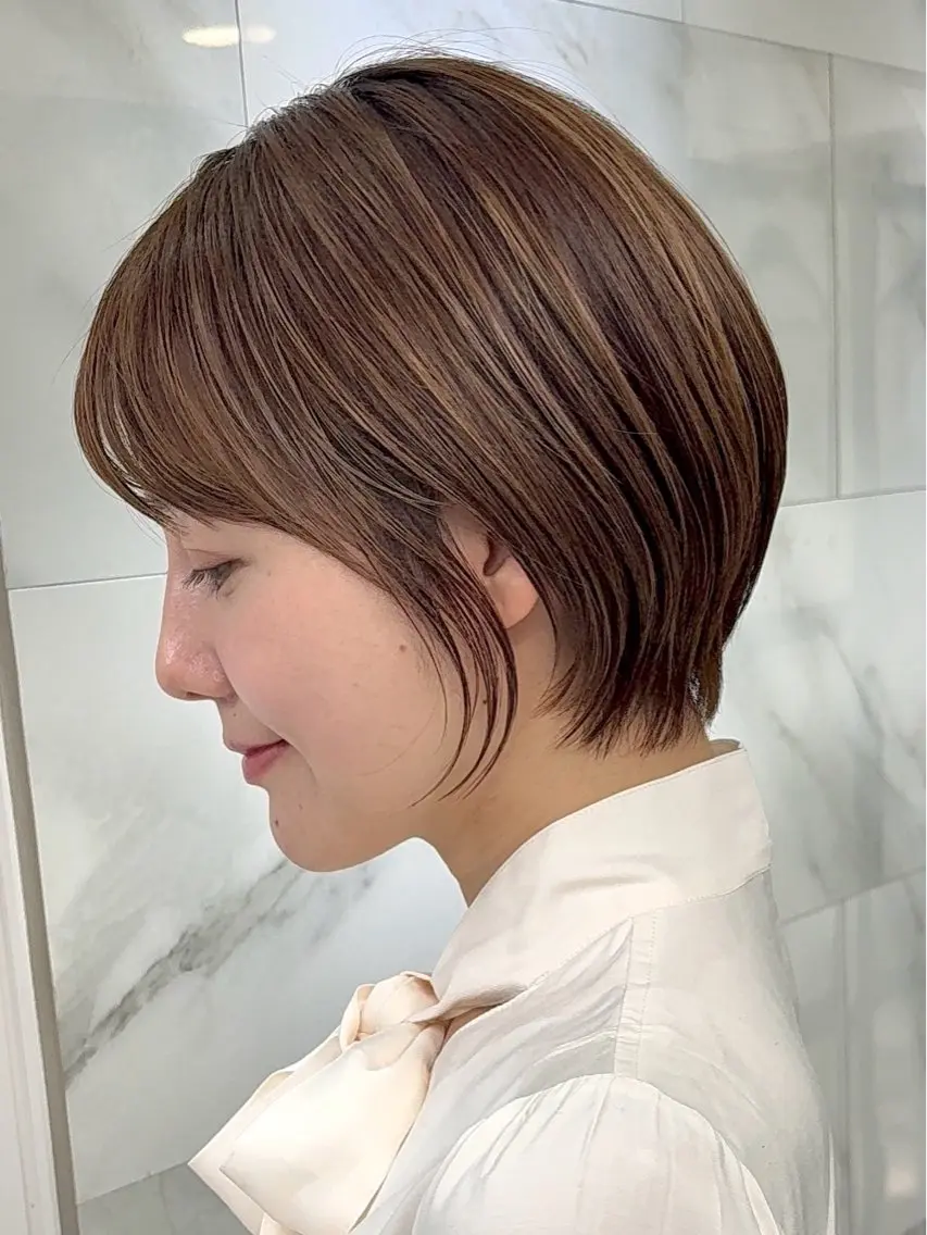 ショート カラー ヘアカラー トリートメント 髪質改善カラー ショートボブ専門のヘアスタイル
