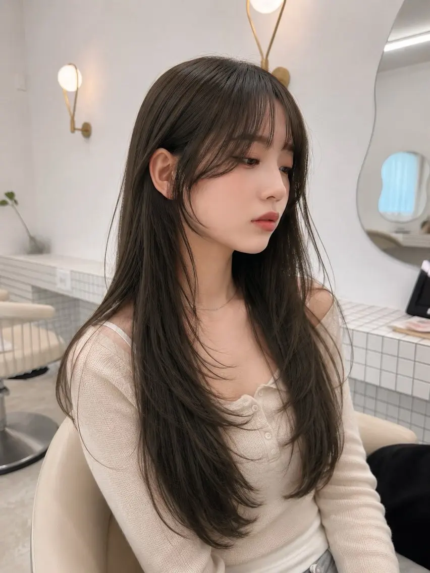 ロング カラー ブラウンカラー 韓国風ヘア ヘアカラー début/ 裕登のヘアスタイル