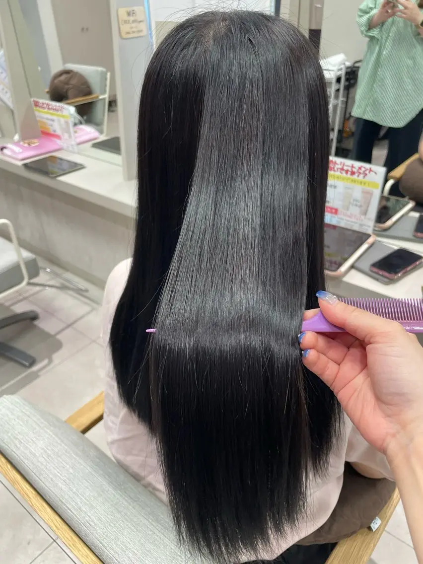 ロング カラー パーマ 髪質改善 トリートメント 縮毛矯正 CRECE♪山下 琴未のヘアスタイル