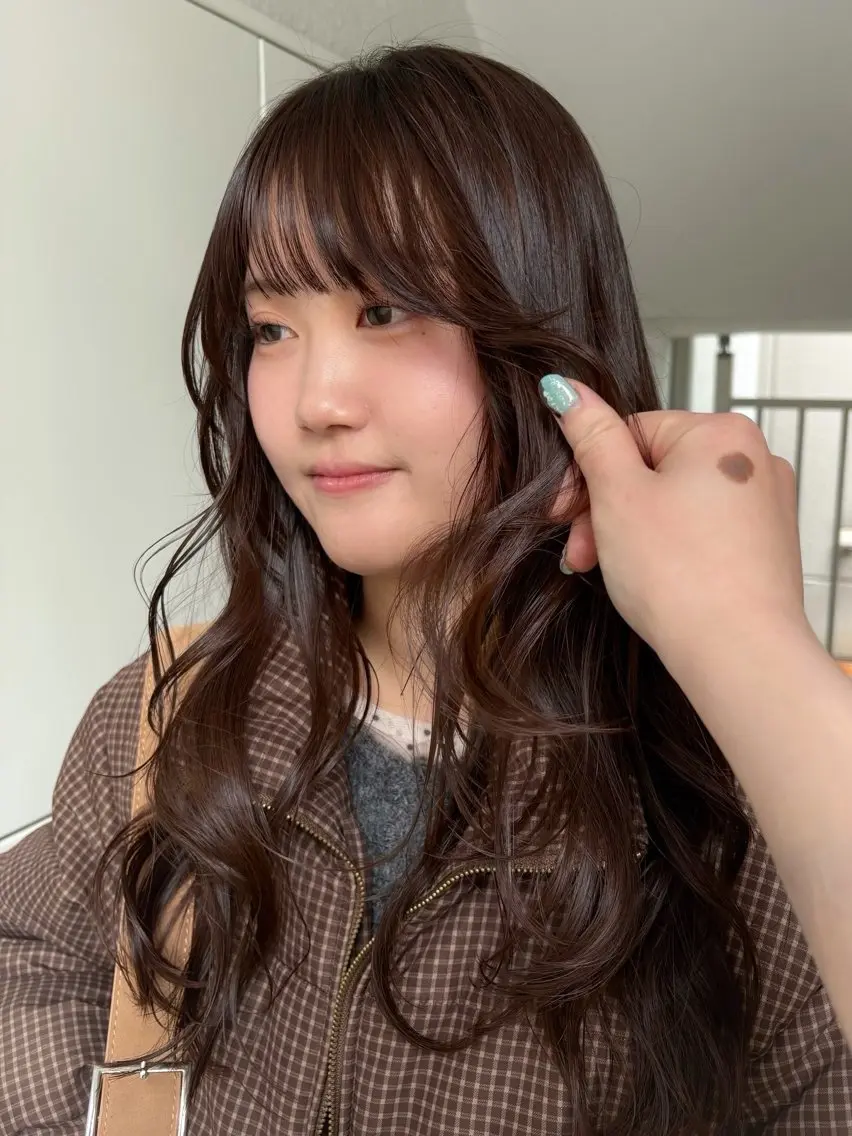 ロング カラー カット ヘアカラー レイヤーカット🍏 オリーブ/ののかのヘアスタイル