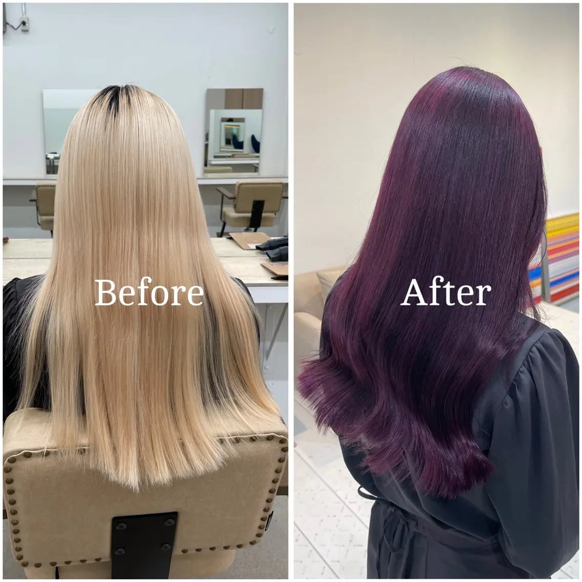 ロング カラー ブリーチ デザインカラー 似合わせカット 縮毛矯正 ムラ修正/ ハイトーン💖Riaのヘアスタイル